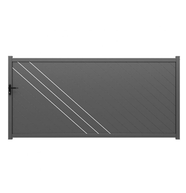Portail Coulissant ALU Brest passage 3m50 ou 4m00 - Ht 1m70 - Gris